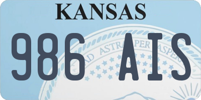 KS license plate 986AIS