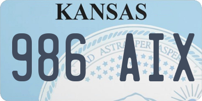 KS license plate 986AIX