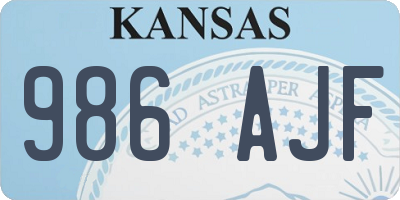 KS license plate 986AJF