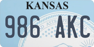 KS license plate 986AKC