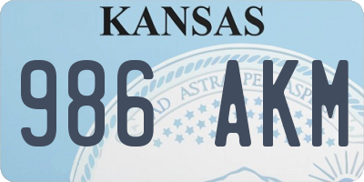 KS license plate 986AKM