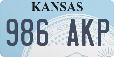 KS license plate 986AKP
