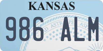 KS license plate 986ALM