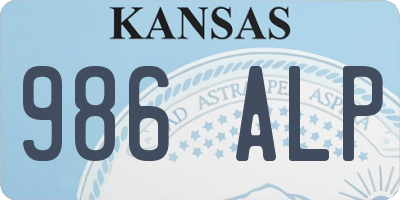 KS license plate 986ALP