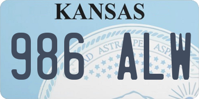 KS license plate 986ALW