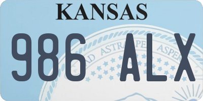 KS license plate 986ALX