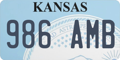 KS license plate 986AMB