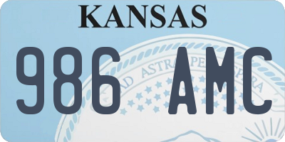 KS license plate 986AMC