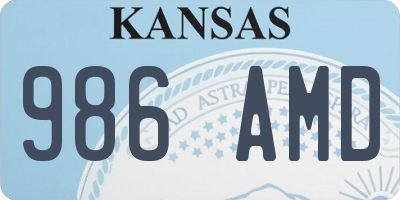 KS license plate 986AMD