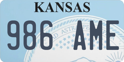 KS license plate 986AME