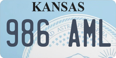KS license plate 986AML