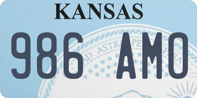 KS license plate 986AMO