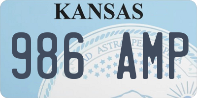 KS license plate 986AMP