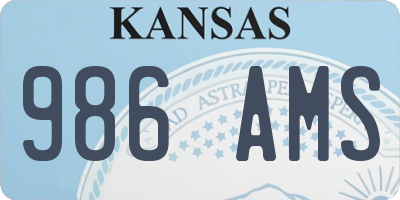 KS license plate 986AMS