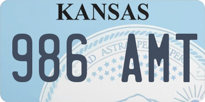 KS license plate 986AMT