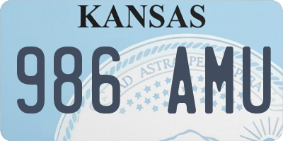 KS license plate 986AMU