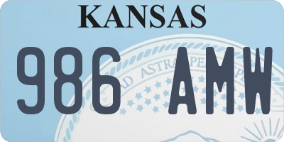 KS license plate 986AMW
