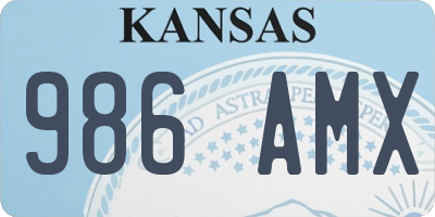 KS license plate 986AMX