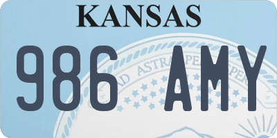 KS license plate 986AMY