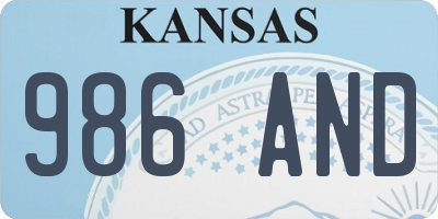 KS license plate 986AND