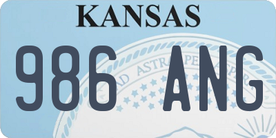 KS license plate 986ANG