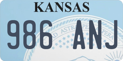 KS license plate 986ANJ