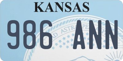 KS license plate 986ANN