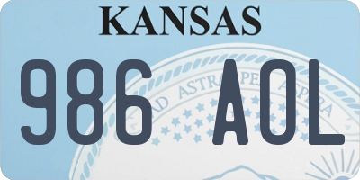 KS license plate 986AOL