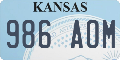 KS license plate 986AOM