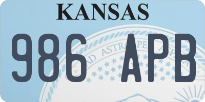 KS license plate 986APB
