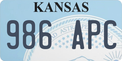 KS license plate 986APC