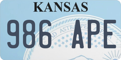 KS license plate 986APE