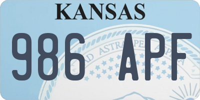KS license plate 986APF