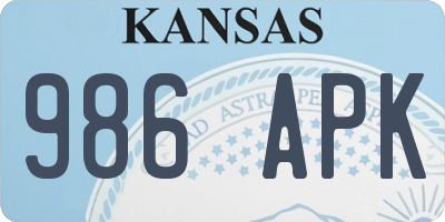 KS license plate 986APK