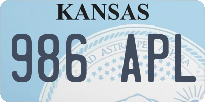 KS license plate 986APL
