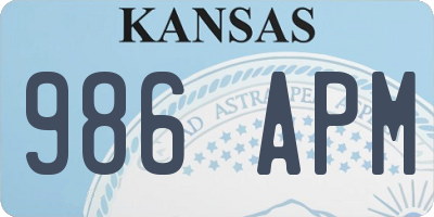 KS license plate 986APM