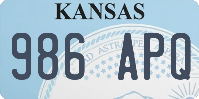 KS license plate 986APQ