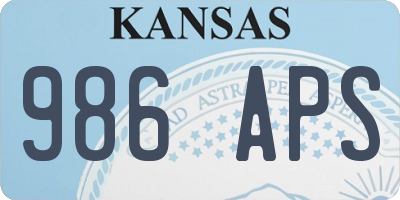 KS license plate 986APS