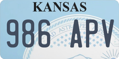KS license plate 986APV