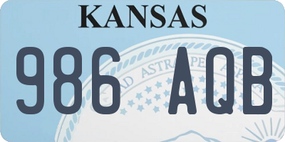 KS license plate 986AQB