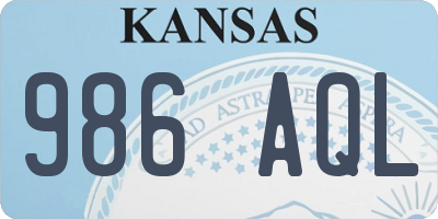 KS license plate 986AQL