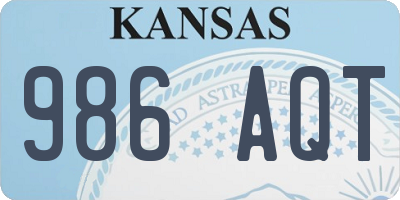 KS license plate 986AQT