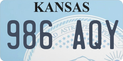 KS license plate 986AQY