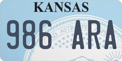 KS license plate 986ARA