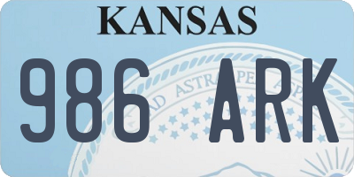 KS license plate 986ARK