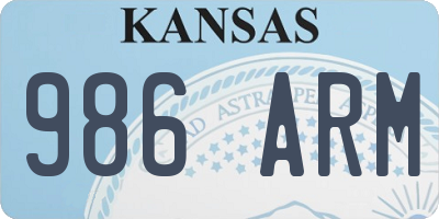 KS license plate 986ARM