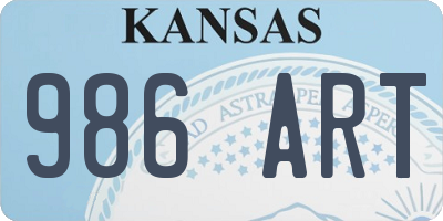 KS license plate 986ART