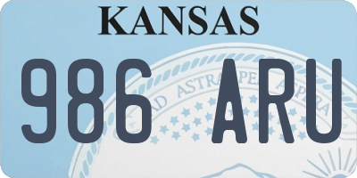 KS license plate 986ARU