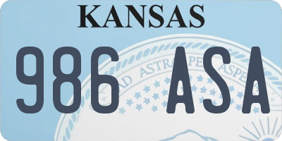 KS license plate 986ASA