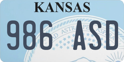 KS license plate 986ASD